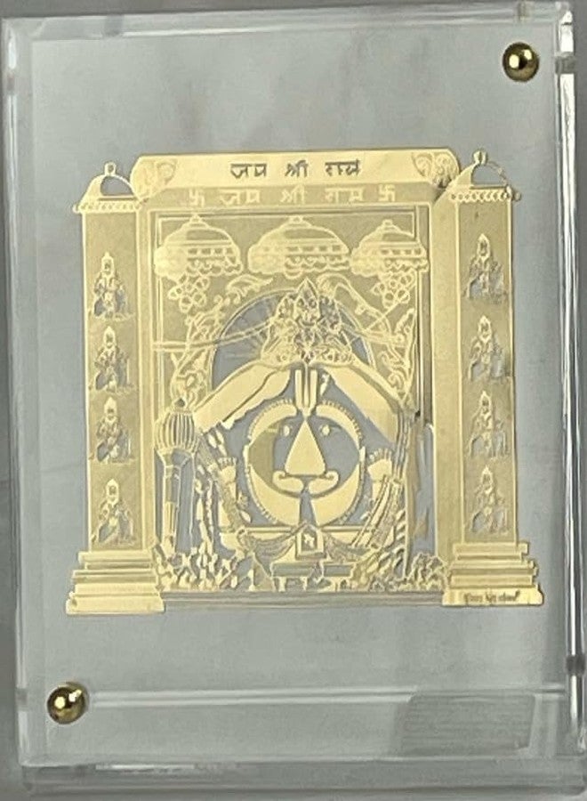 shree kreations إطارات صور شري كرييشنز سالاسار بالاجي للوحة القيادة، وتمثال السيارة، وديكور سطح الطاولة للمكتب | إطار أكريليك مطلي بالذهب للوحة قيادة السيارة | إطارات روحانية للعبادة والصلاة والهدايا (9.5 × 7.5 سم) - Image 5